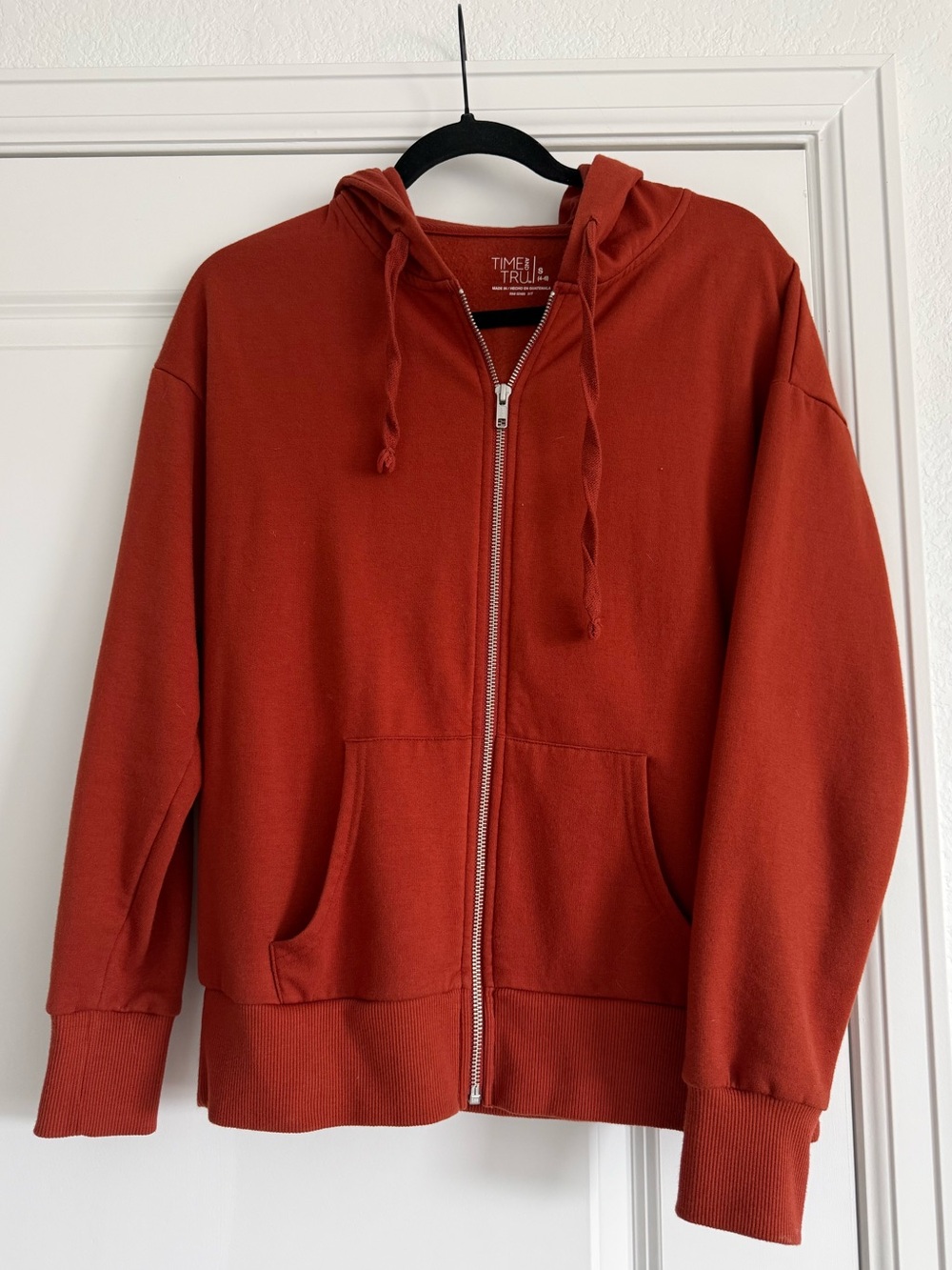 Time and Tru, Rust Hooded Zip up jacket, fall, hoodie, women’s small